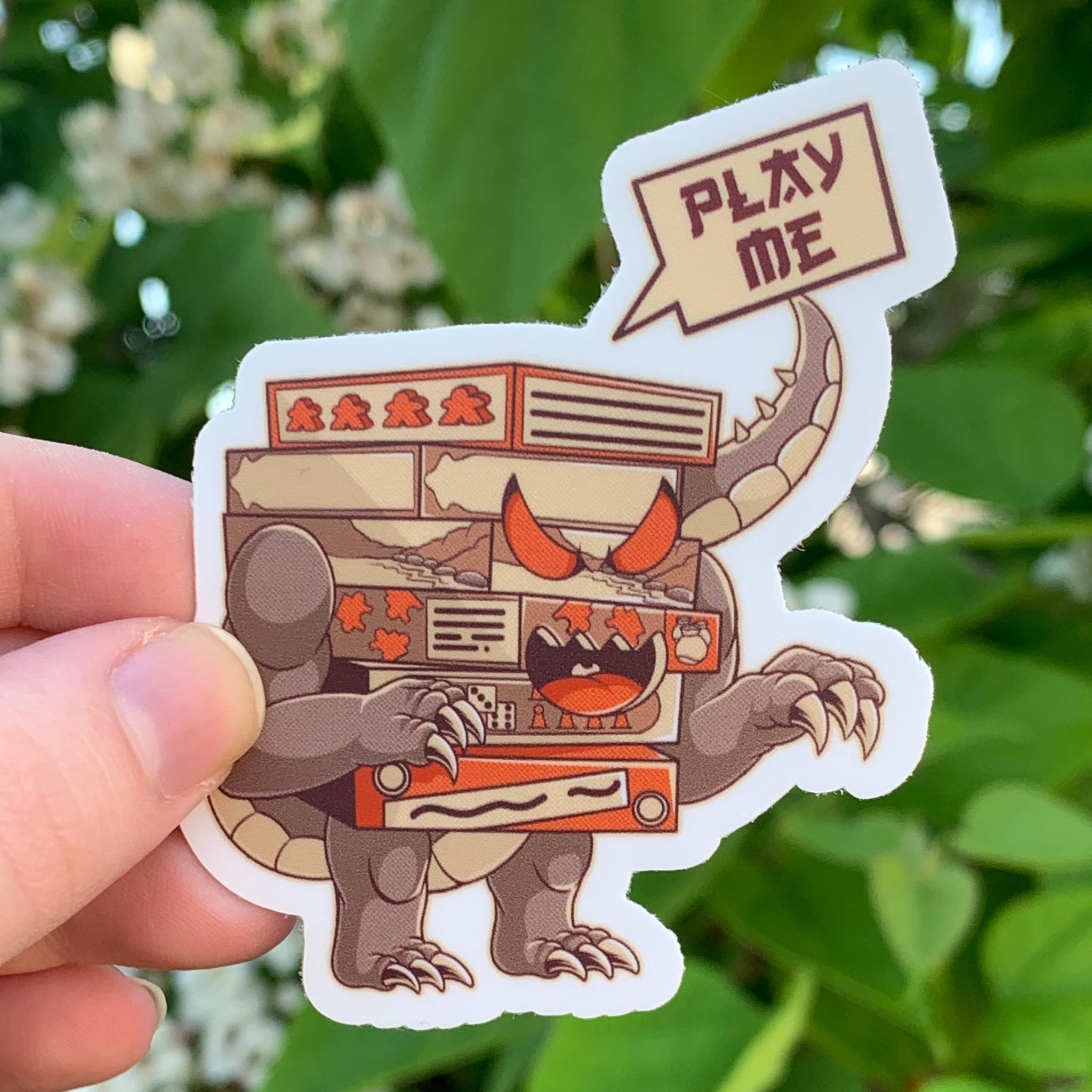 "Play Me" Board Game Kaiju Sticker