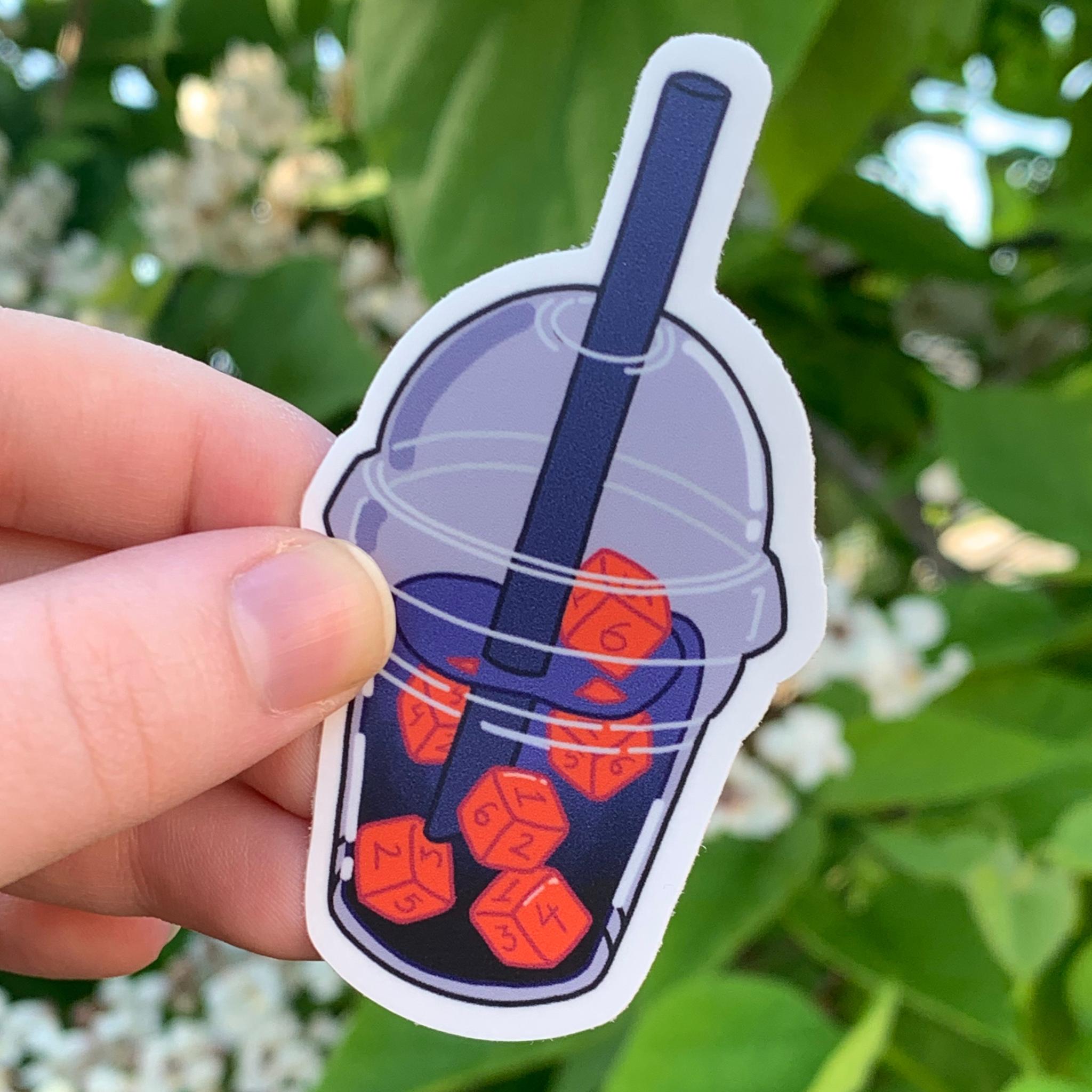 D6 Dice Boba Sticker