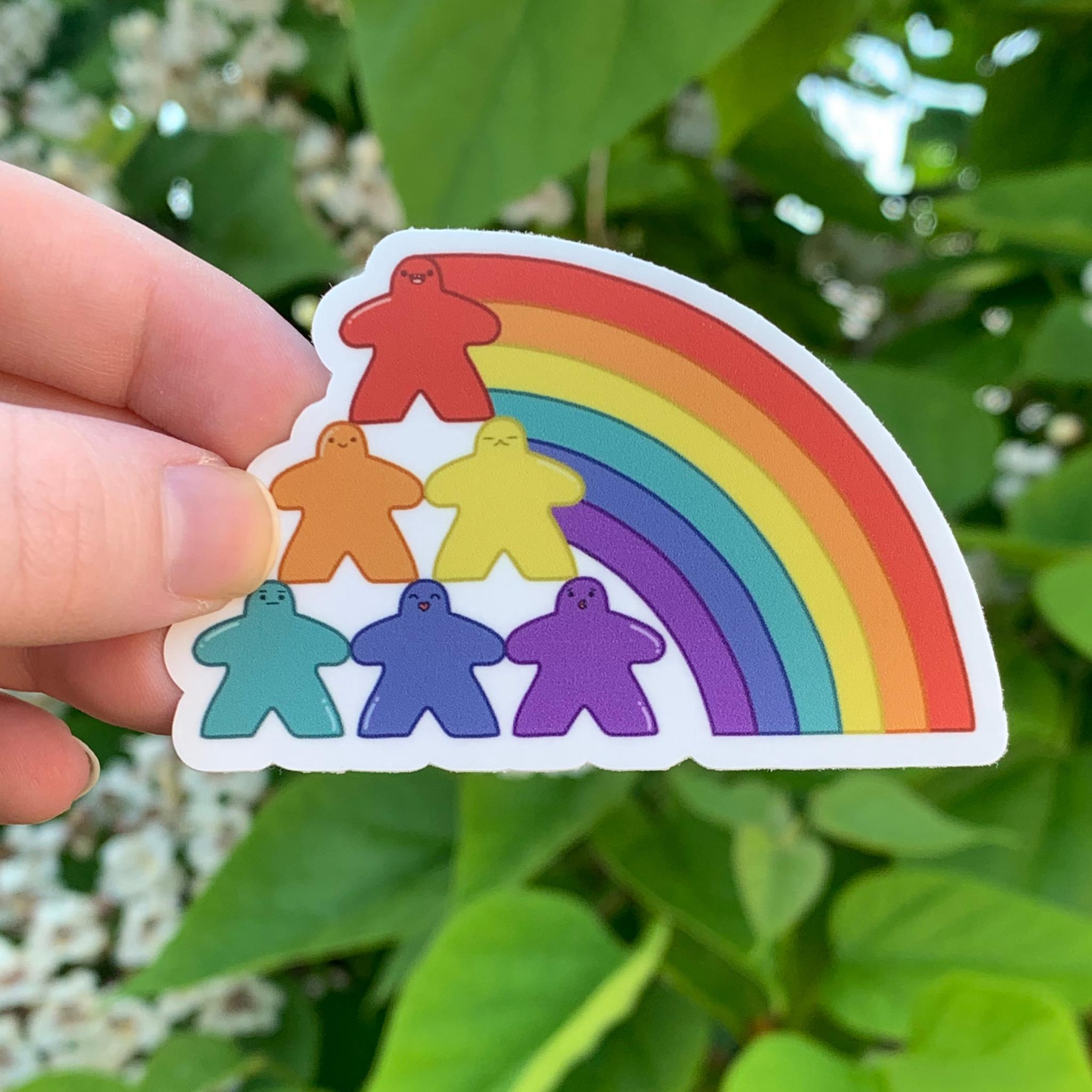 Rainbow Meeple Sticker