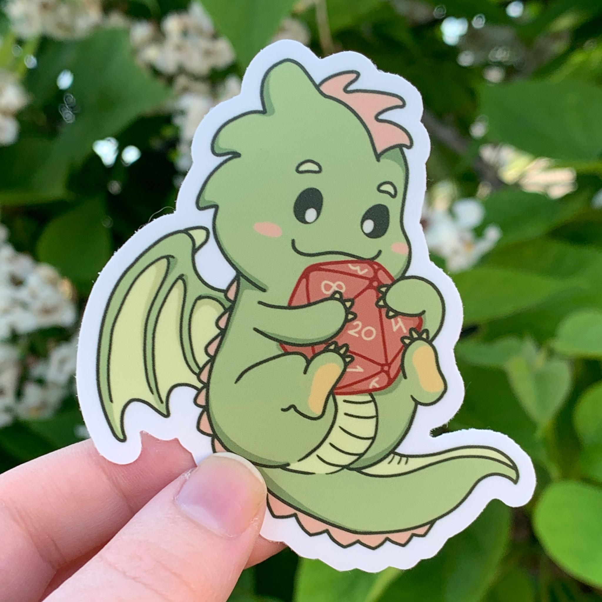 Cute Dragon D20 Sticker